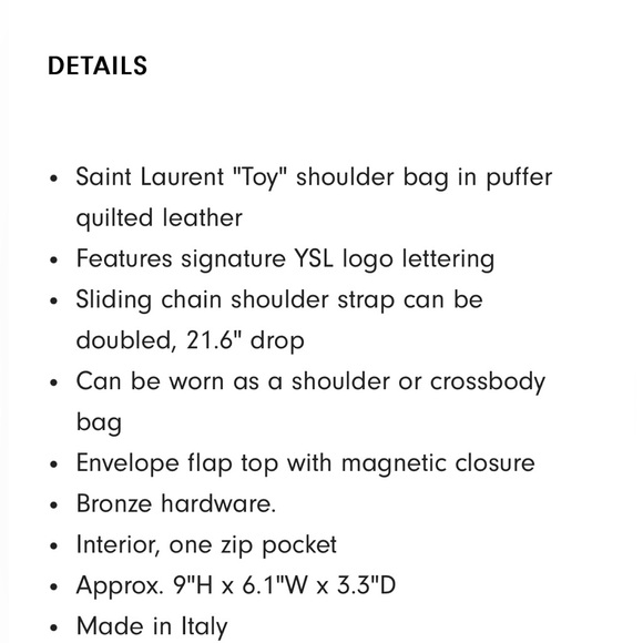 Saint Laurent NWT Lou Puffer Toy YSL Shoulder Bag in Quilted Leather - Picture 8 of 12